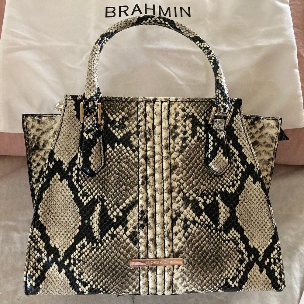 Brahmin Mini Priscilla Caviar Felix Python Print